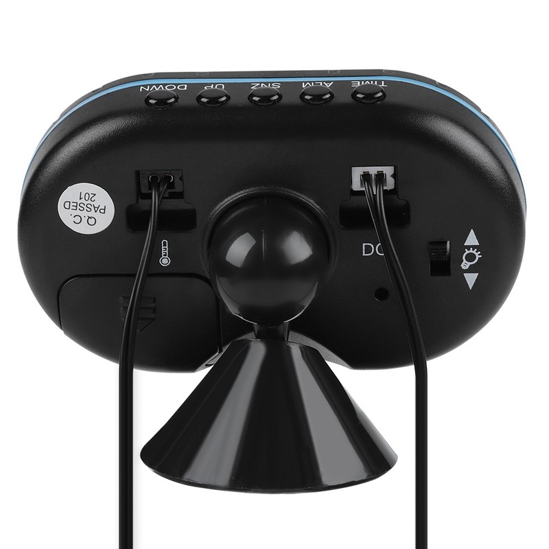 Luminous Clock Car Thermometer Temperature Display Voltage Monitor 12/24H Black