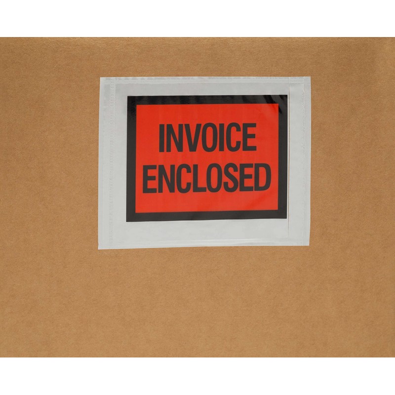 4.5" x 5.5" Invoice Enclosed Packing List Envelopes Full Face