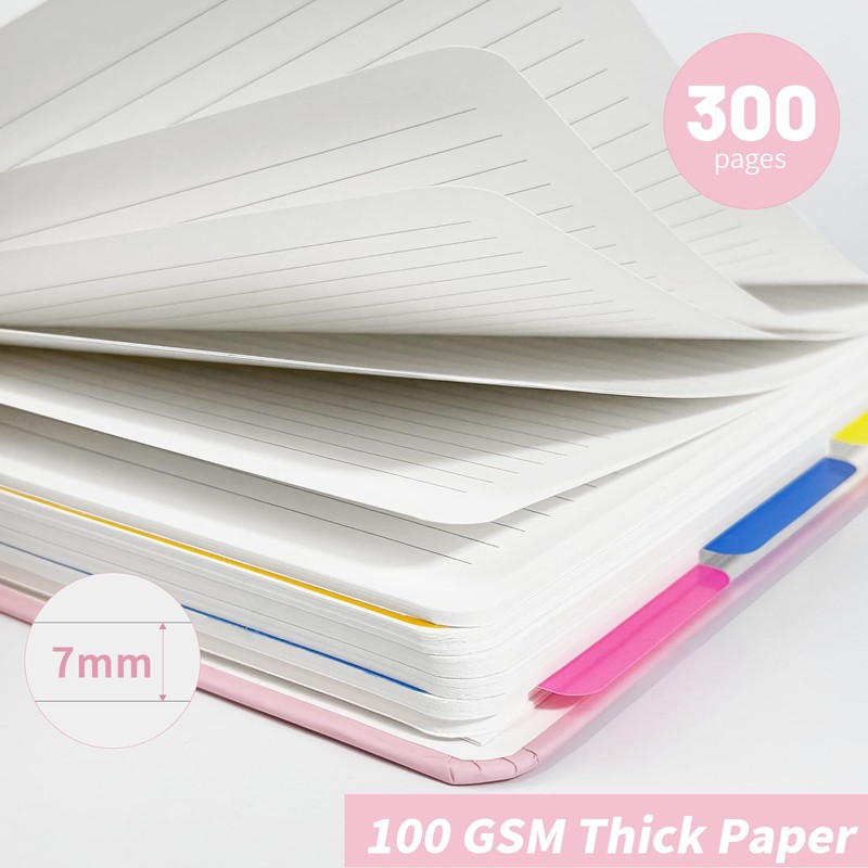 Ouzoustate 5 Subject Notebook College Ruled, 300 Pages A4 Hardcover