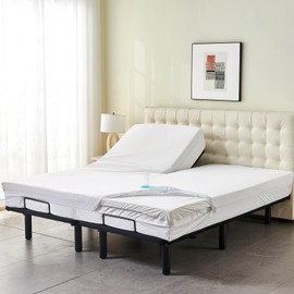 Zippered 32" Split Top California King Mattress Protector for Adjustable Bed with Upper Flex Head Cal 100% Waterproof Mattress Encasement 6 Sided Complete Cover