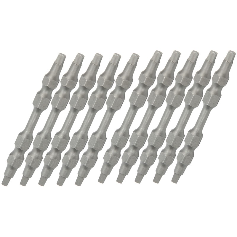 10Pcs Square Screwdriver Bits DoubleEnd Electric Magnetic Industrial Supplies 6.35mm