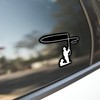 Fly Fishing Vinyl Decal | 5.5" White on Black |