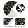 Christmas Tree Skirt Gold Black Snowflake 48 Inch Xmas Tree
