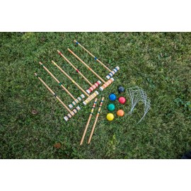 Triumph Sports Six Player Croquet Sets with 6 Wood Mallets, Balls, and Carrying Bags