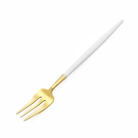Kuchipol GOA White Matte Gold Pastry Fork