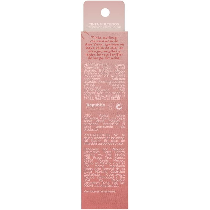 Tinta multiusos Republic Cosmetics Ser – Larga duración, Aloe Vera,