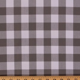 Carolina Gingham Buffalo Check Gray White Cotton Fabric Print by Yard D470.17