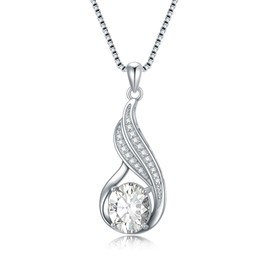 PARYFO Birthstone Necklace 925 Sterling Silver Infinity Necklace April Birthstone Zirconia Pendant Fine Jewelry Birthstone Anniversary Valentine’s Day Gifts for Women Wife Mother