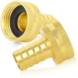 sashow 4PCS 3/4 Barb 3/4 Female GHT Garden Hose Pipe Connector Adapter with Clamps