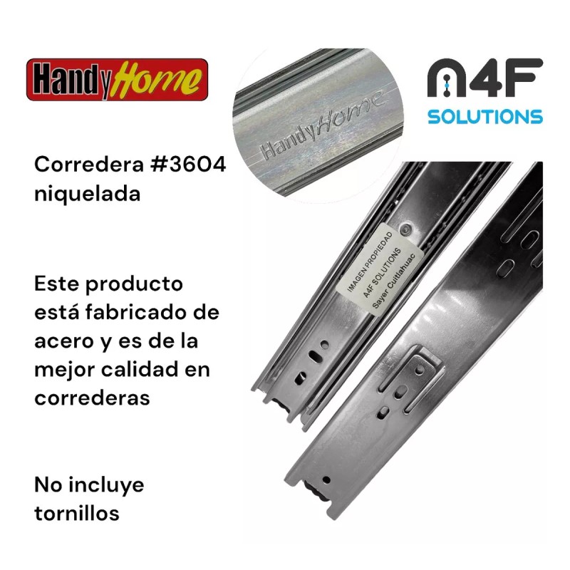 Handyhome Corredera Cajón Handy Home 40cm X 4.5cm 4paquetes 8pz
