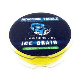 Reaction Tackle Ice Braid Hi-Vis Braided Fishing Line Tip Up Line Yellow 4.5kg/137m