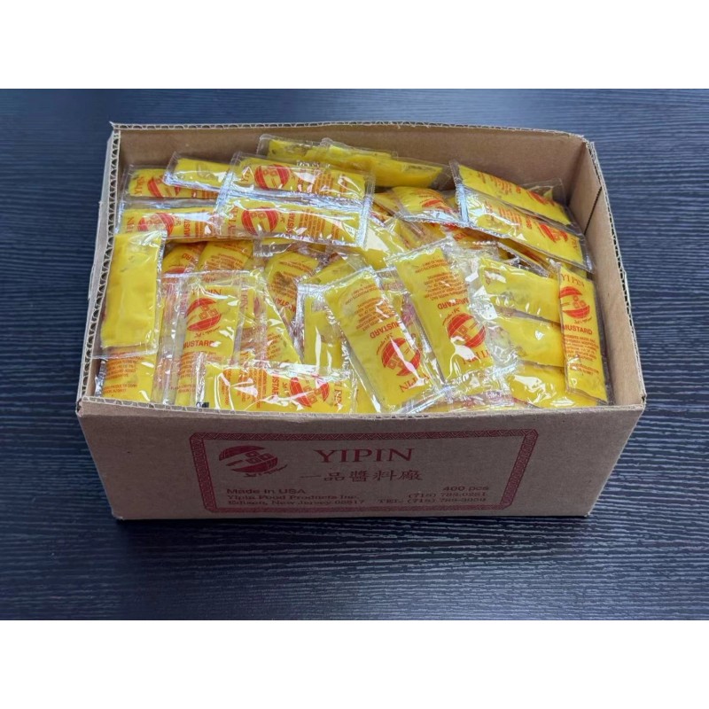 Yi Pin Chinese Mustard Sauce ,400 Packs/Case ~Gluten Free No