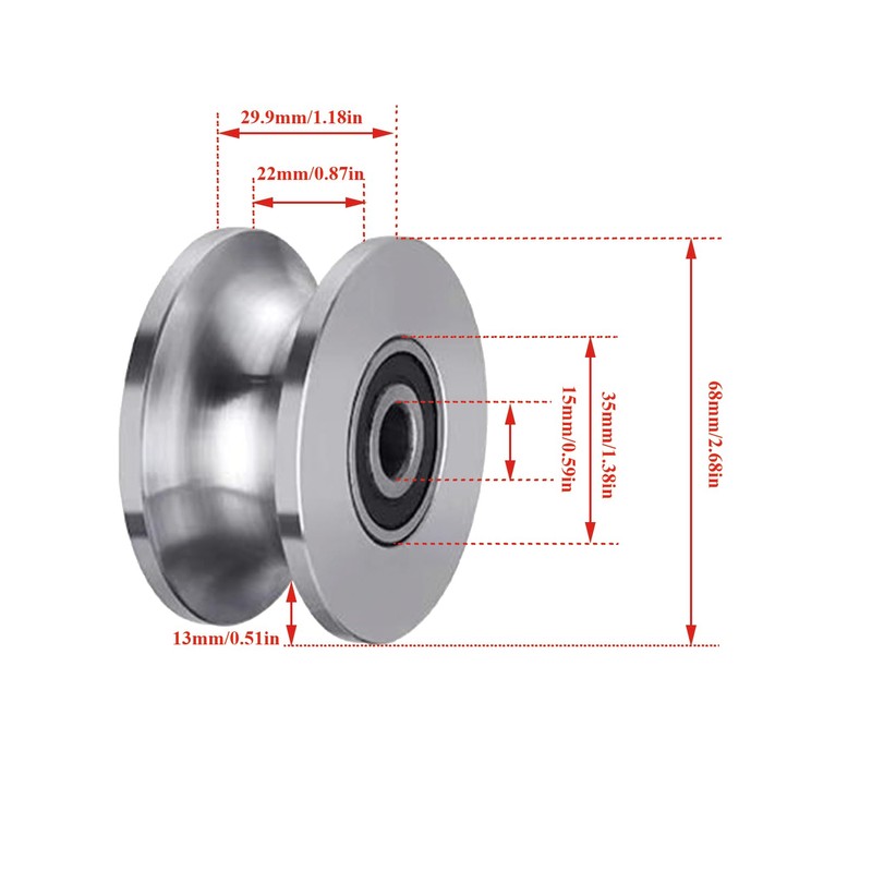 Sliding Gate Rollers Stainless Steel U Groove Wheel Heavy Duty