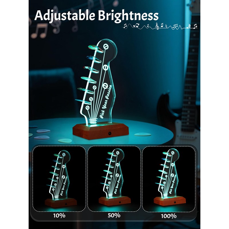 CoolGift Mart Light Up Guitar Pick Holder, Guitar Pick Holder-16