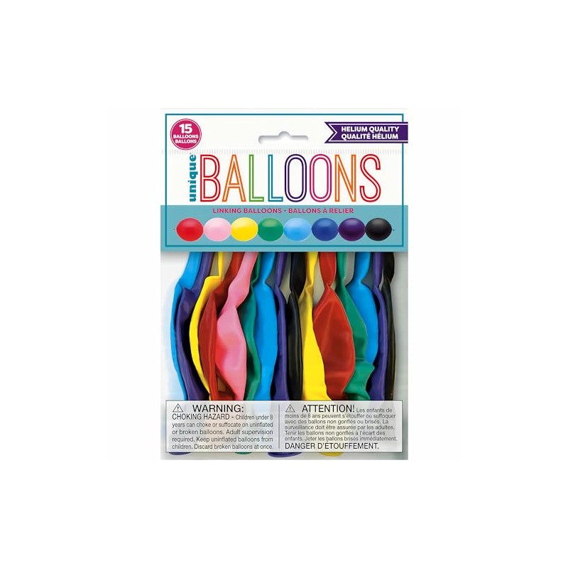 Linking Latex Balloons - 12" | Assorted Color | 15