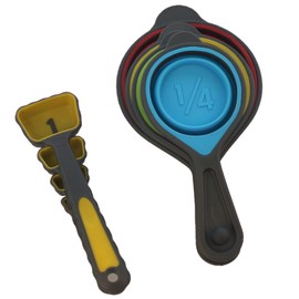 Nstezrne Collapsible Measuring Cups and Spoons Set, Silicone Measuring Cups and Spoons, Plastic Measuring Cup Set, Kitchen Dry Measuring Cups Cute, Camping measuring Cups Collapsible Measure Cups