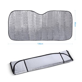 Car Windshield Sunshade, Universal Reflective Silver Aluminum Foil Auto Windscreen Sun Shade Heat Reflective Windshield Visor Front Window Visor Dashboard Cover