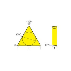HHIP 6023-1322 TPU Carbide Insert, without Hole 3/8" IC, 1/32" Radius