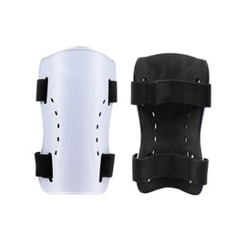 TRADERPLUS Soccer Shin Guards with Breathable EVA Cushion, Adjustable Stra (White)
