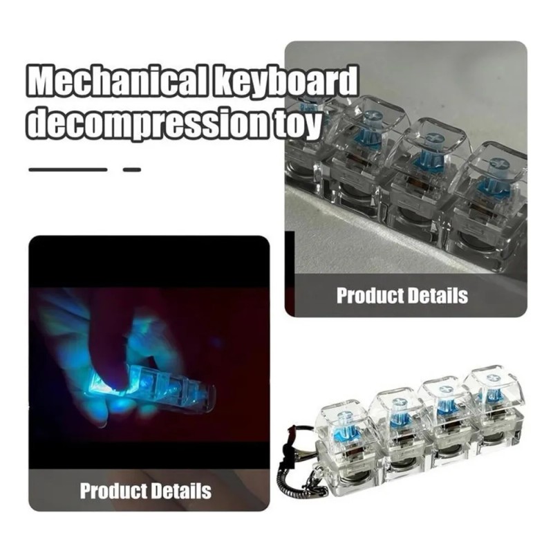 Teclado Clicker Con Luz Led Y Juguetes Antiestrés