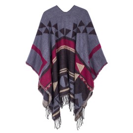 Urban GoCo Women's Poncho, Stole, Bohemian Tassel Scarf -