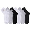 ANT21T Antrop Athletic Crew Socks, 4 Pairs, White Black and