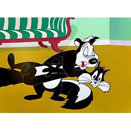Pepe Le Pew Skunk Penelope PussyCat  High Quality Metal Fridge Magnet 3x4 8707