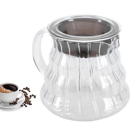 Pour over Coffee Maker, Coffee Server Glass Coffee Carafe, Pour over Coffee Pot, Glass Coffee Dripper with Carafe Lid and Stainless Steel Filter, Stovetop Safe (300ml)