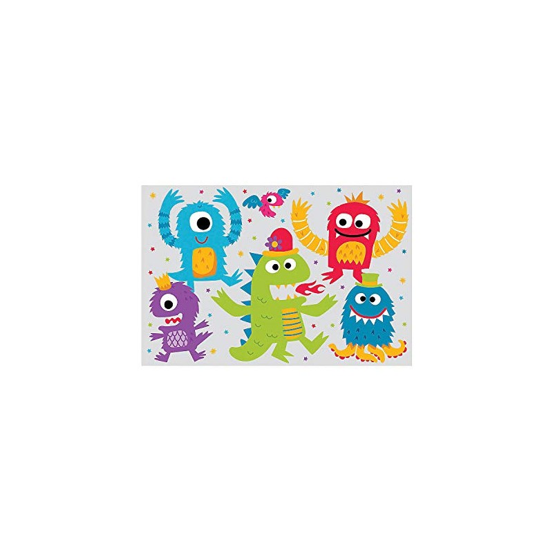 CUTE MONSTER BACKDROP BANNER - Party Decor - 3 Pieces