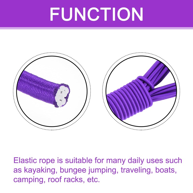 DMiotech 1/8 Inch Shock Cord, 25 Feet Purple Bungee Cord