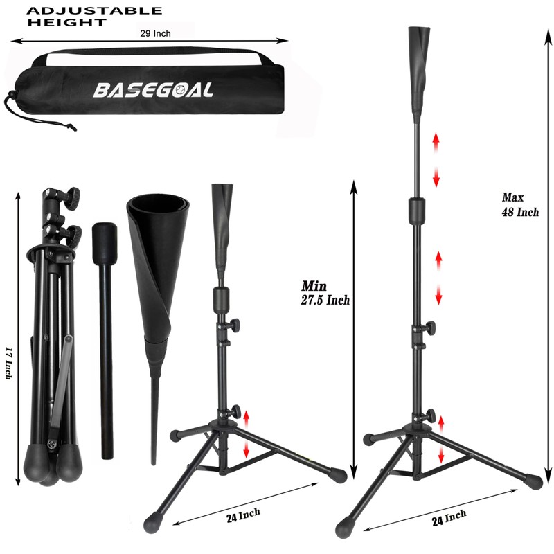BaseGoal Batting Tee Baseball Tee, Softball Travel Portable Tee Tripod