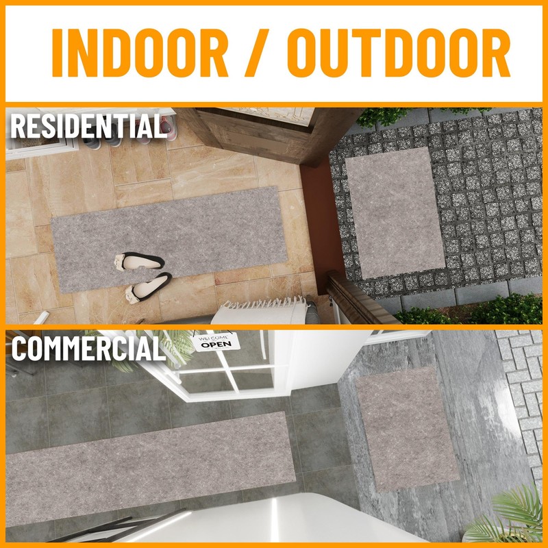 Ottomanson Solid Design Non-Slip Rubberback 8x13 Indoor/Outdoor Area Rug for