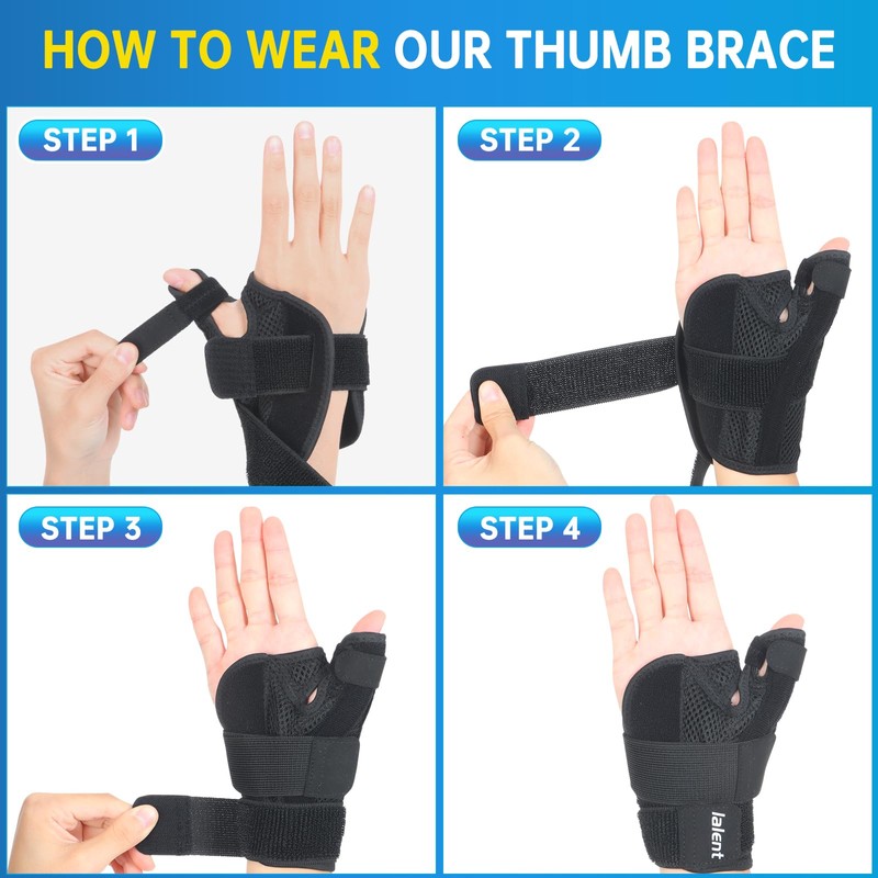 Lalent Wrist Thumb Support Brace Right Left Hand with 3