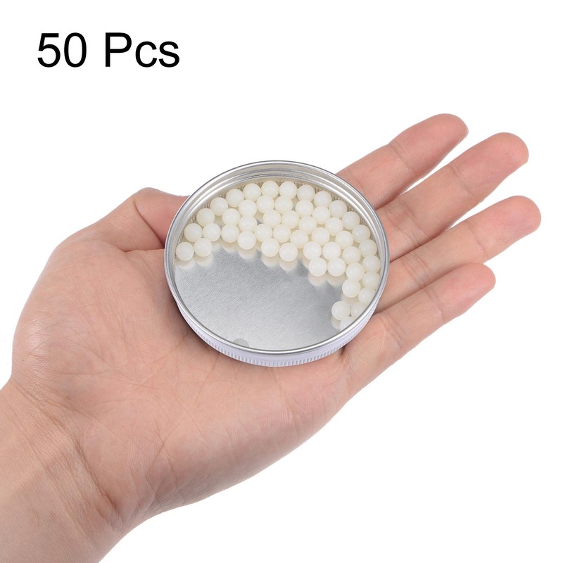 uxcell 50pcs 6mm Nylon Solid Plastic Bearing Balls G1 Precision