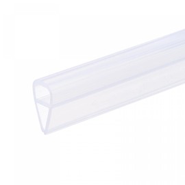 sourcing map Frameless Glass Shower Door Sweep 59.06" Long for 1/4"(6mm) Glass U-Type Door Side Seal Strip