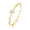 TIGRADE 1.2mm 14k Gold Plated Stacking Ring Fashion CZ Star