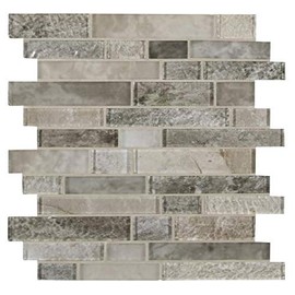 Savoy Interlocking 12 in. x 12 in. x 8 mm Glossy Glass Mesh-Mounted Mosaic Tile - 5 Pack Set - 5 Sheets (5 sqft)