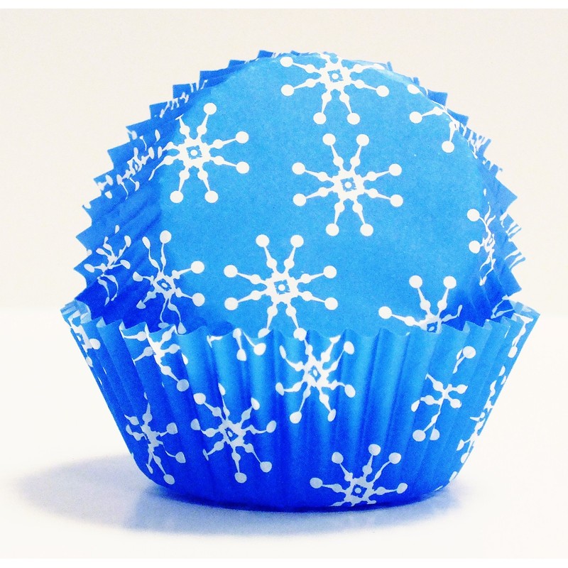PME Backförmchen für Cupcakes aus Papier mit Schneeflocken, Mini-Format, 100er