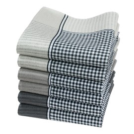 merrysquare - Handkerchiefs for Men - Large Format 40 cm x 40 cm - Pack of 6 or 12 - 100% Cotton - Olive Model, multicoloured