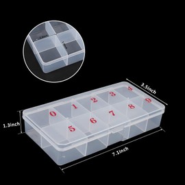 EVERMARKET Clear Plastic Bead Storage Containers, Nail Box Storage Case Container, Flip Top Jewelry Boxes Organizers for Jewelry Making and Crafts，Beads Rings Earrings, False Nail Tips Art (10 Grids)