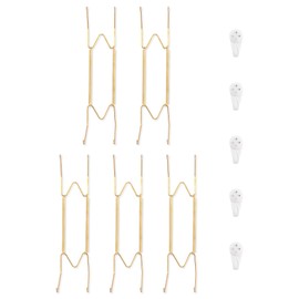 Bilillo 5 Pack Plate Hangers for the Wall, Suitable for 10-14 inch Art Plate, Stainless Steel Invisible Heavy Duty Wire Plate Holder with Wall Hooks, Plate Hangers for Displaying Plates, Platter, Dish