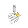 LUXILLA Bible Verse Cross Charm Silver Charms 925 Sterling Silver