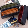 VISOUL Wallet, carbon leather black brown