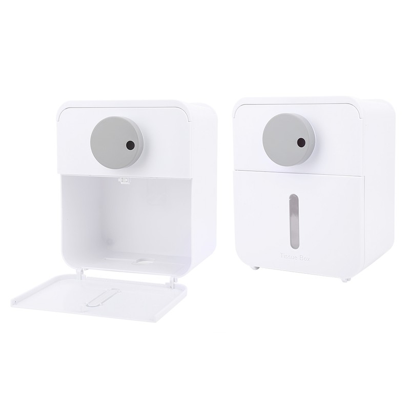 Waterproof WallMounted Toilet Roll Paper Rack Holder with Top Shelf