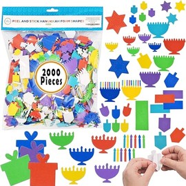 Hanukkah Foam Stickers Peel & Stick Chanuka Foam Shapes (2000-Pack)