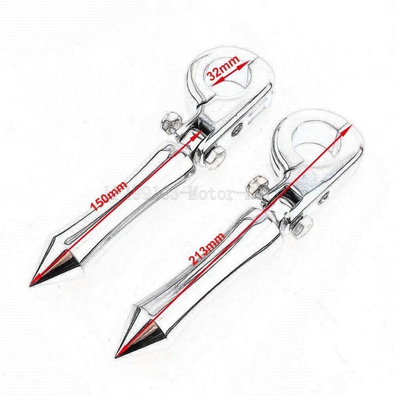 Chrome Highway Spiked Foot Pegs Clamps for Harley Touring 1
