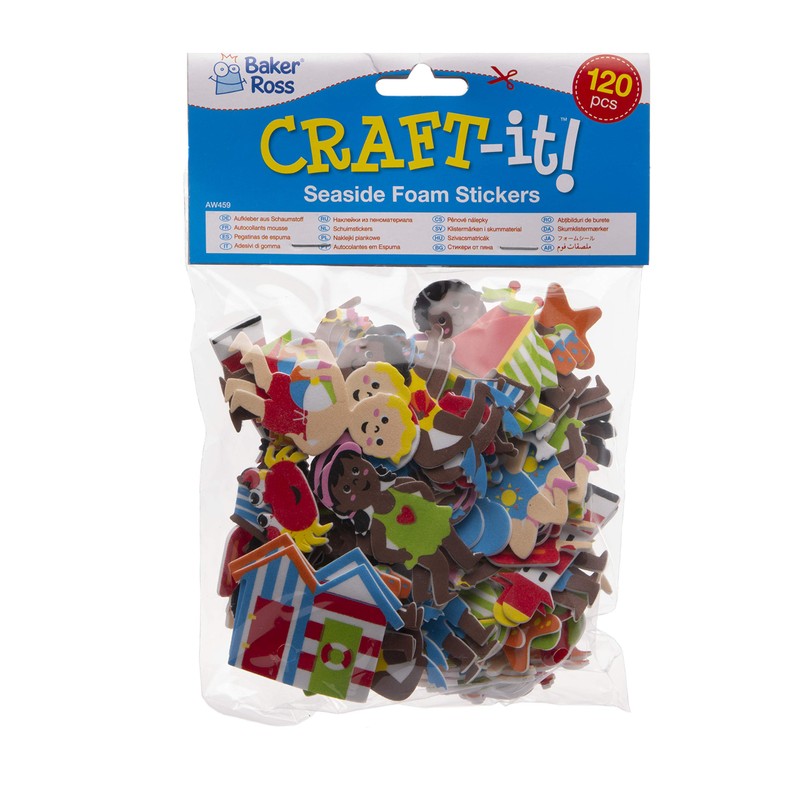 Baker Ross AW459 Seaside Foam Stickers (Pack of 120)