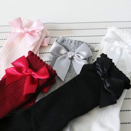 DRESHOW Baby Girl Knee High Socks Toddler Dress Socks Baby Bow Stocking Cotton Infant Socks
