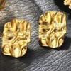 Chunky Irregular Hammered Stud Earrings for Women 18k Gold Plated