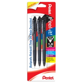 Pentel BX420BP3-A Bolígrafo Rt Feel-It 1.0 mm BP 3 piezas Color Negro